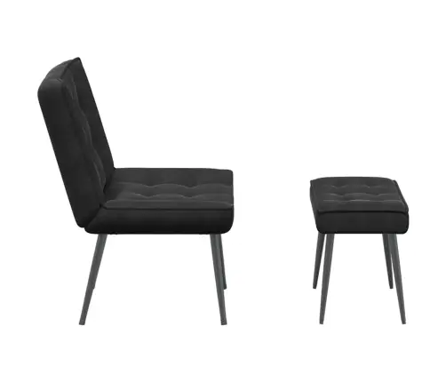 Atpūtas Krēsls Ar Kājsoliņu, Melns Samts Vidaxl