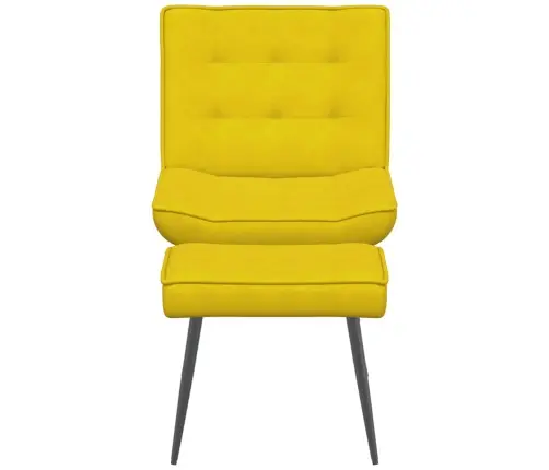 Poilsio Kėdė Su Taburete, Geltonos Spalvos, Aksomas