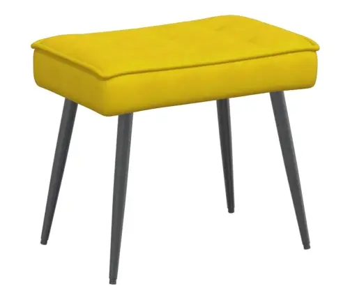 Poilsio Kėdė Su Taburete, Geltonos Spalvos, Aksomas