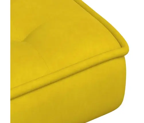 Poilsio Kėdė Su Taburete, Geltonos Spalvos, Aksomas