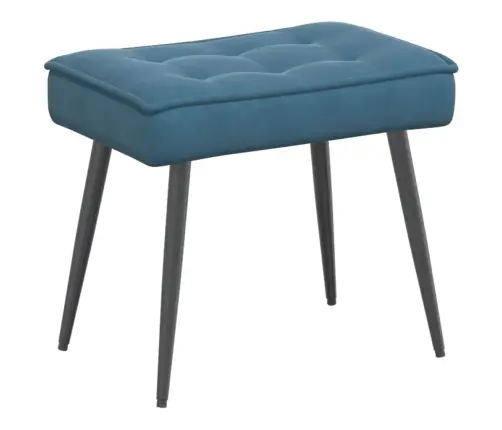 Poilsio Kėdė Su Taburete, Mėlynos Spalvos, Aksomas