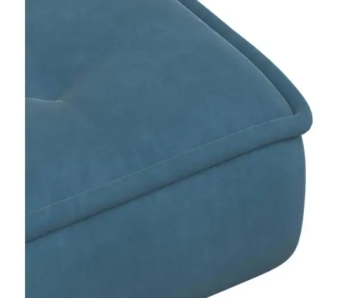 Poilsio Kėdė Su Taburete, Mėlynos Spalvos, Aksomas