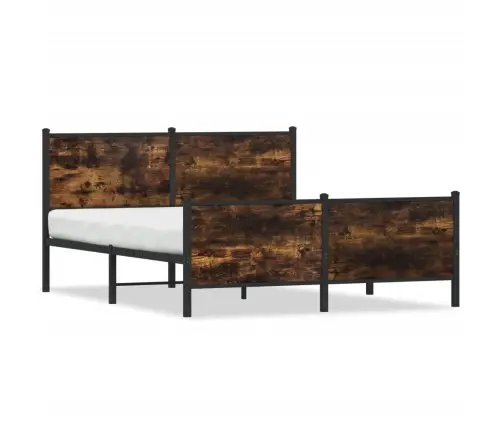 Metallist Voodiraam Ilma Madratsita Suitsutatud Tamm 140X190 Cm