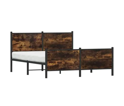 Metallist Voodiraam Ilma Madratsita Suitsutatud Tamm 140X190 Cm