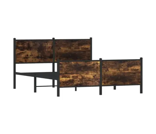 Metallist Voodiraam Ilma Madratsita Suitsutatud Tamm 140X190 Cm