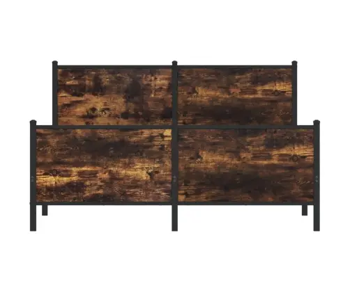 Metallist Voodiraam Ilma Madratsita Suitsutatud Tamm 140X190 Cm