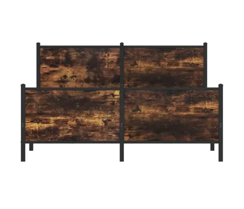 Gultas Rāmis Bez Matrača, Metāls, 140X200Cm, Ozolkoka Imitācija Vidaxl