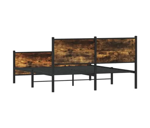 Gultas Rāmis Bez Matrača, Metāls, 150X200 M, Ozolkoka Imitācija Vidaxl