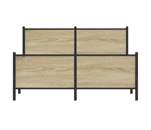 Gultas Rāmis Bez Matrača, Metāls, Ozolkoka, 140X190 Cm Vidaxl