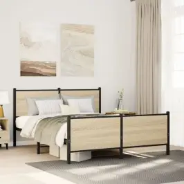 Gultas Rāmis Bez Matrača, Metāls, 160X200Cm, Ozolkoka Imitācija Vidaxl Gultas Rāmis Bez Matrača, Metāls, 160X200Cm, Ozolkoka Imitācija Vidaxl