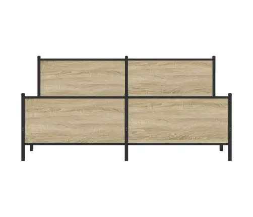 Gultas Rāmis Bez Matrača, Metāls, 180X200Cm, Ozolkoka Imitācija Vidaxl