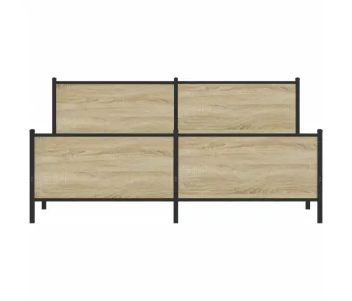 Gultas Rāmis Bez Matrača, Metāls, 200X200Cm, Ozolkoka Imitācija Vidaxl