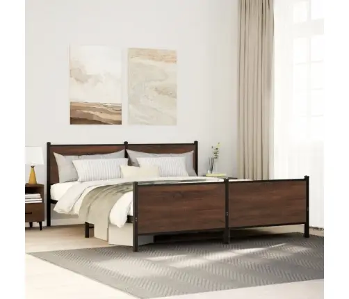 Metallist Voodiraam Ilma Madratsita Pruun Tamm 180X200 Cm