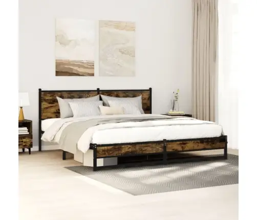 Gultas Rāmis Bez Matrača, Metāls, 183X213Cm, Ozolkoka Imitācija Vidaxl