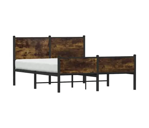 Gultas Rāmis Bez Matrača, Metāls, 150X200 M, Ozolkoka Imitācija Vidaxl