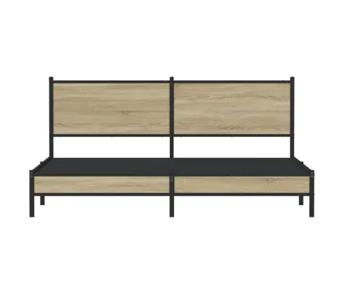 Gultas Rāmis Bez Matrača, Metāls, 180X200Cm, Ozolkoka Imitācija Vidaxl