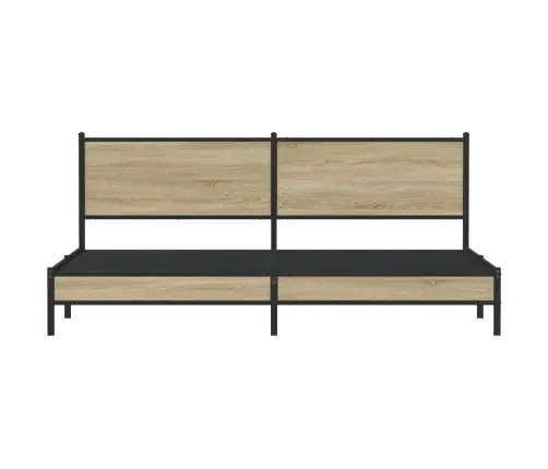 Gultas Rāmis Bez Matrača, Metāls, 200X200Cm, Ozolkoka Imitācija Vidaxl