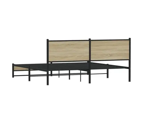 Gultas Rāmis Bez Matrača, Metāls, 180X200Cm, Ozolkoka Imitācija Vidaxl