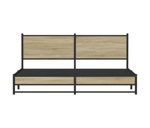 Gultas Rāmis Bez Matrača, Metāls, 183X213Cm, Ozolkoka Imitācija Vidaxl