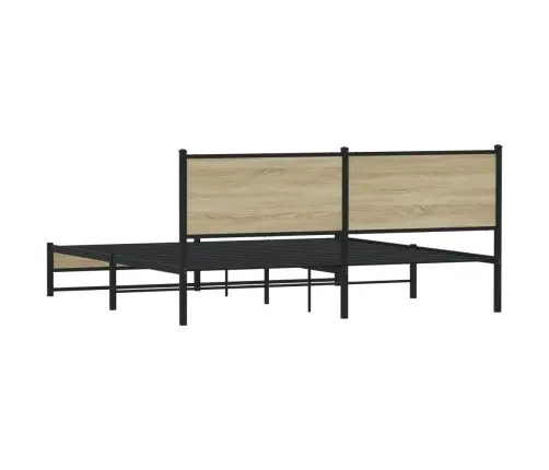 Gultas Rāmis Bez Matrača, Metāls, 183X213Cm, Ozolkoka Imitācija Vidaxl