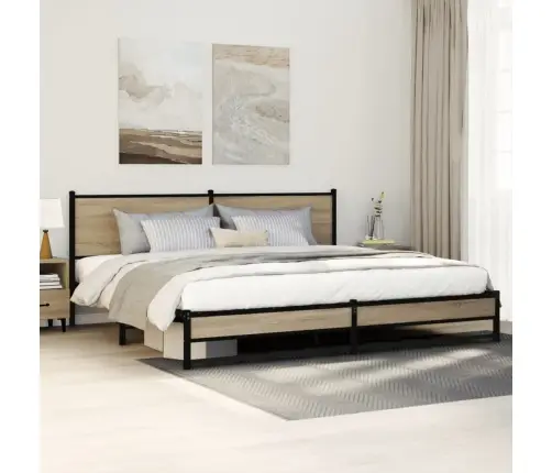 Metallist Voodiraam Ilma Madratsita Sonoma Tamm 193X203 Cm