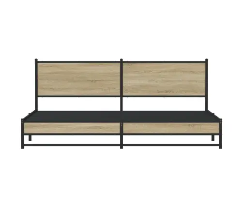 Gultas Rāmis Bez Matrača, Metāls, 200X200Cm, Ozolkoka Imitācija Vidaxl