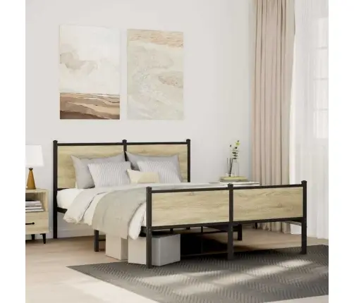 Lovos Rėmas Be Čiužinio, Sonoma Ąžuolo, 150X200cm Metalas