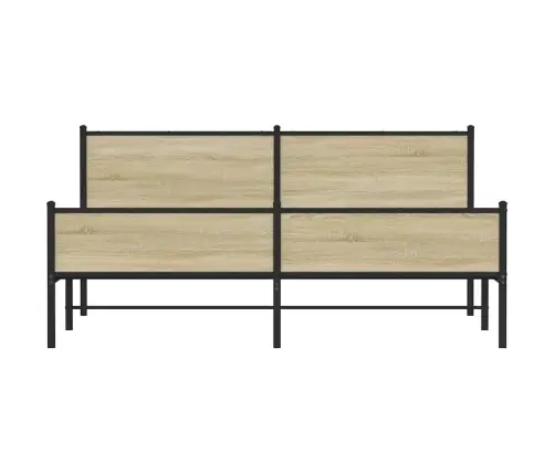 Gultas Rāmis Bez Matrača, Metāls, 180X200Cm, Ozolkoka Imitācija Vidaxl