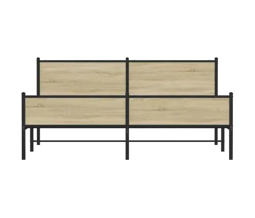 Gultas Rāmis Bez Matrača, Metāls, 183X213Cm, Ozolkoka Imitācija Vidaxl