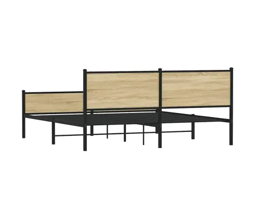 Gultas Rāmis Bez Matrača, Metāls, 183X213Cm, Ozolkoka Imitācija Vidaxl