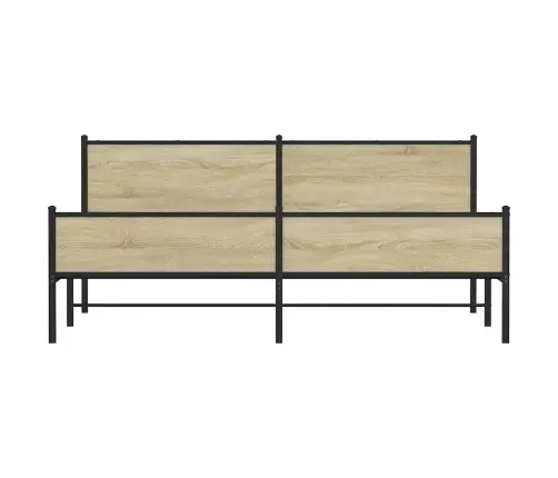 Gultas Rāmis Bez Matrača, Metāls, 200X200Cm, Ozolkoka Imitācija Vidaxl