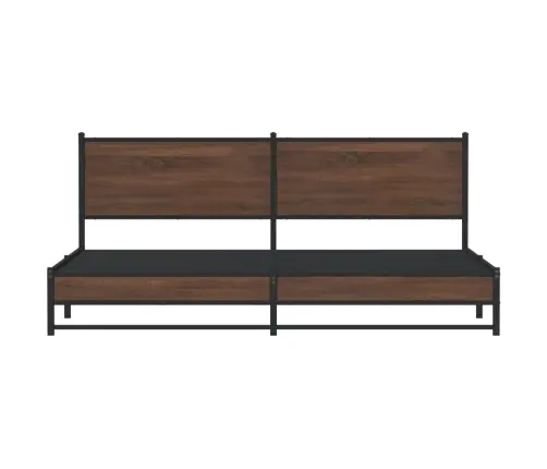 Gultas Rāmis Bez Matrača, Metāls, 200X200 Cm, Ozolkoka Krāsa Vidaxl