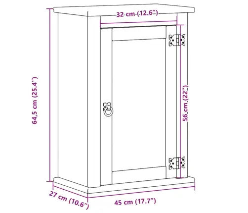 Vannitoa Valamukapp "Corona", 45X27X64,5 cm Männipuit