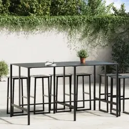 Bāra Galds, Melns, 200X100X110 Cm, Pulverkrāsots Tērauds Vidaxl