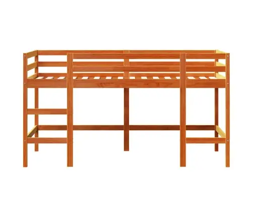 Bērnu Gulta Ar Trepēm, Vaska Brūns, 80X200Cm, Priedes Masīvkoks Vidaxl