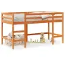 Bērnu Gulta Ar Trepēm, Vaska Brūns, 90X200Cm, Priedes Masīvkoks Vidaxl