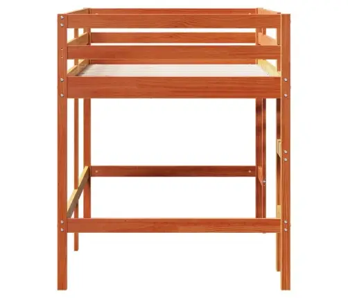 Bērnu Gulta Ar Trepēm, Vaska Brūns, 90X200Cm, Priedes Masīvkoks Vidaxl