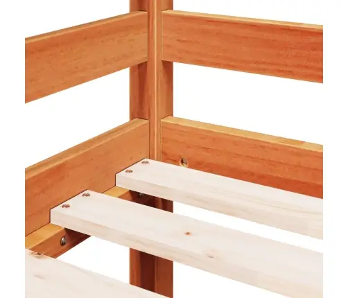 Bērnu Gulta Ar Trepēm, Vaska Brūns, 90X200Cm, Priedes Masīvkoks Vidaxl