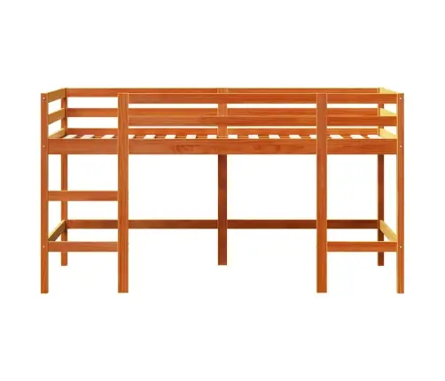 Bērnu Gulta Ar Trepēm, Vaska Brūns, 90X190Cm, Priedes Masīvkoks Vidaxl