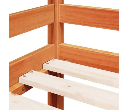 Bērnu Gulta Ar Trepēm, Vaska Brūns, 90X190Cm, Priedes Masīvkoks Vidaxl