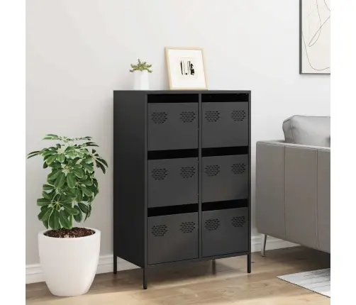 Kõrge Kapp, Must, 68 X 39 X 101,5 cm Teras