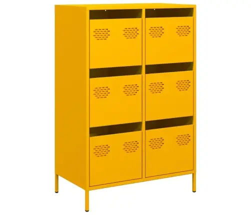Augstais Skapītis, Sinepju Dzeltens, 68X39X101,5 Cm, Tērauds Vidaxl Augstais Skapītis, Sinepju Dzeltens, 68X39X101,5 Cm, Tērauds Vidaxl