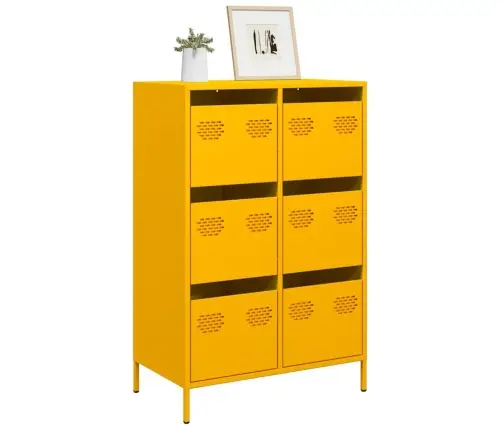 Augstais Skapītis, Sinepju Dzeltens, 68X39X101,5 Cm, Tērauds Vidaxl Augstais Skapītis, Sinepju Dzeltens, 68X39X101,5 Cm, Tērauds Vidaxl