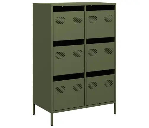 Komoda, Alyvuogių Žalios Spalvos, 68X39X101,5cm Plienas Komoda, Alyvuogių Žalios Spalvos, 68X39X101,5cm Plienas