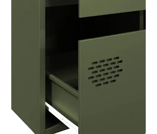 Komoda, Alyvuogių Žalios Spalvos, 68X39X101,5cm Plienas Komoda, Alyvuogių Žalios Spalvos, 68X39X101,5cm Plienas