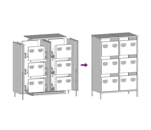 Komoda, Alyvuogių Žalios Spalvos, 68X39X101,5cm Plienas Komoda, Alyvuogių Žalios Spalvos, 68X39X101,5cm Plienas