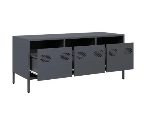 Tv Skapītis, Pelēks, 101,5X39X43,5 Cm, Auksti Velmēts Tērauds Vidaxl