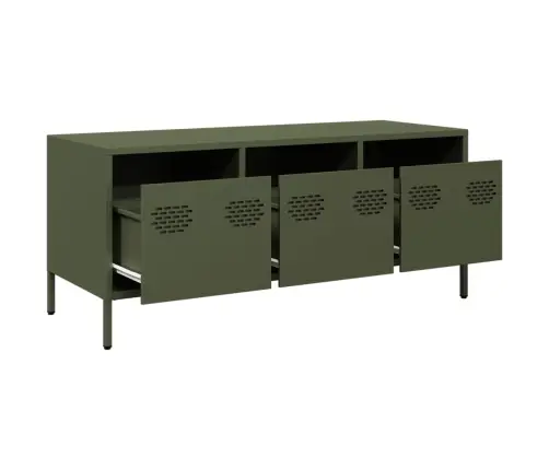 Tv Skapītis, Zaļš, 101,5X39X43,5 Cm, Auksti Velmēts Tērauds Vidaxl