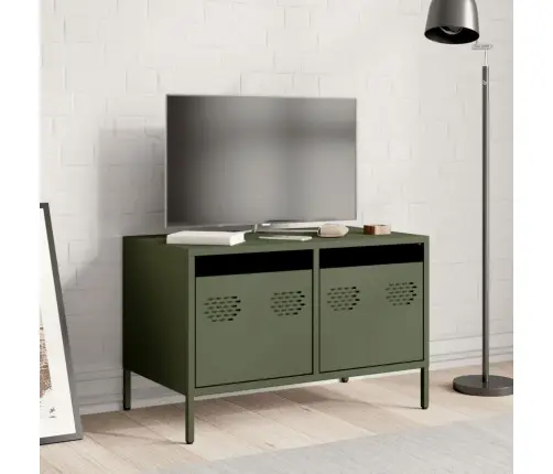 Tv Skapītis, Olīvu Zaļš, 68X39X43,5 Cm, Auksti Velmēts Tērauds Vidaxl