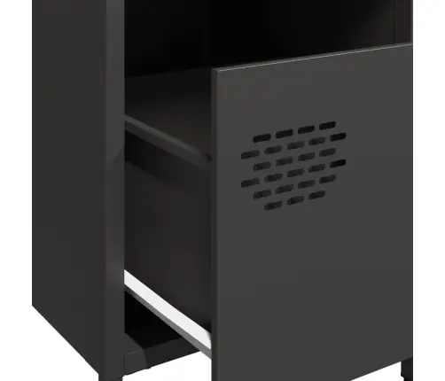 Naktsskapīši, 2 Gab., Melni, 35X39X43,5 Cm, Tērauds Vidaxl